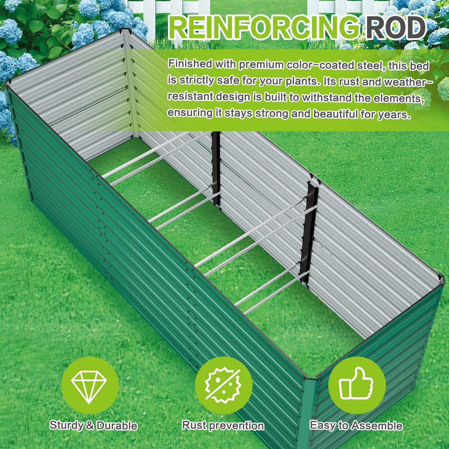 93.7" x 31.5" x 32.3" Raised Garden Bed Kit