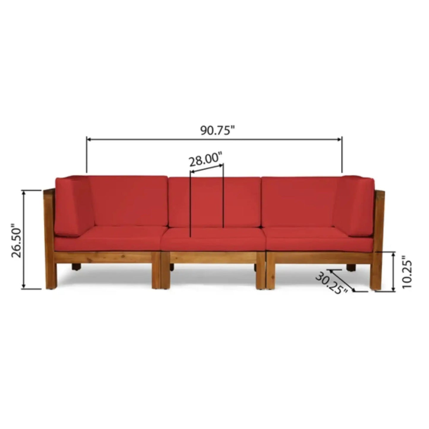 Oana 3 Piece Sofa Set With Water Resistant Cushions