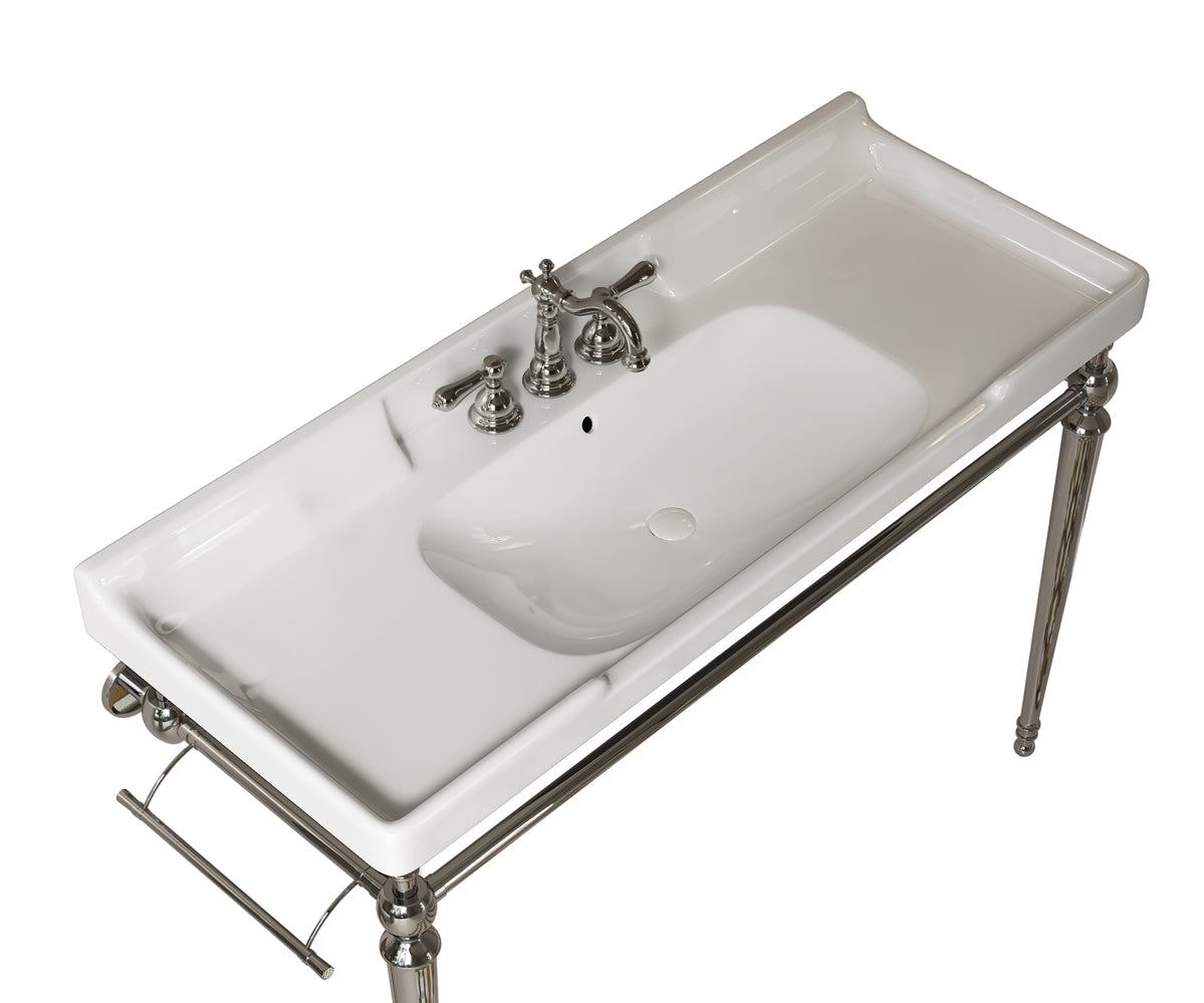 VICI 48" Bathroom Ceramic Basin with 3 Pre-Drilled Holes