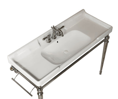 VICI 48" Bathroom Ceramic Basin with 3 Pre-Drilled Holes