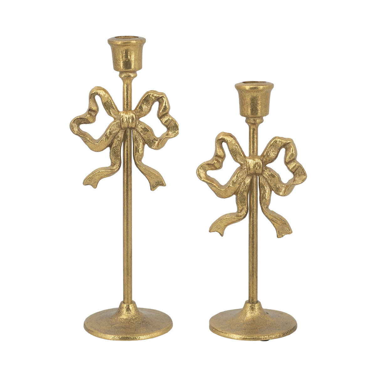 Set of 2 Vintage Gold Candle Holders
