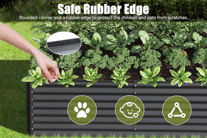 8×4×1.5 ft Galvanized Raised Garden Bed