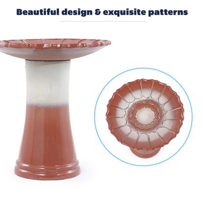 Handmade Glazed Ceramic Bird Bath
