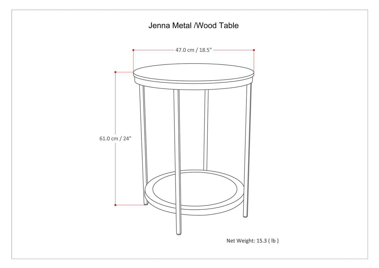 Jenna - Handcrafted Round Side Table
