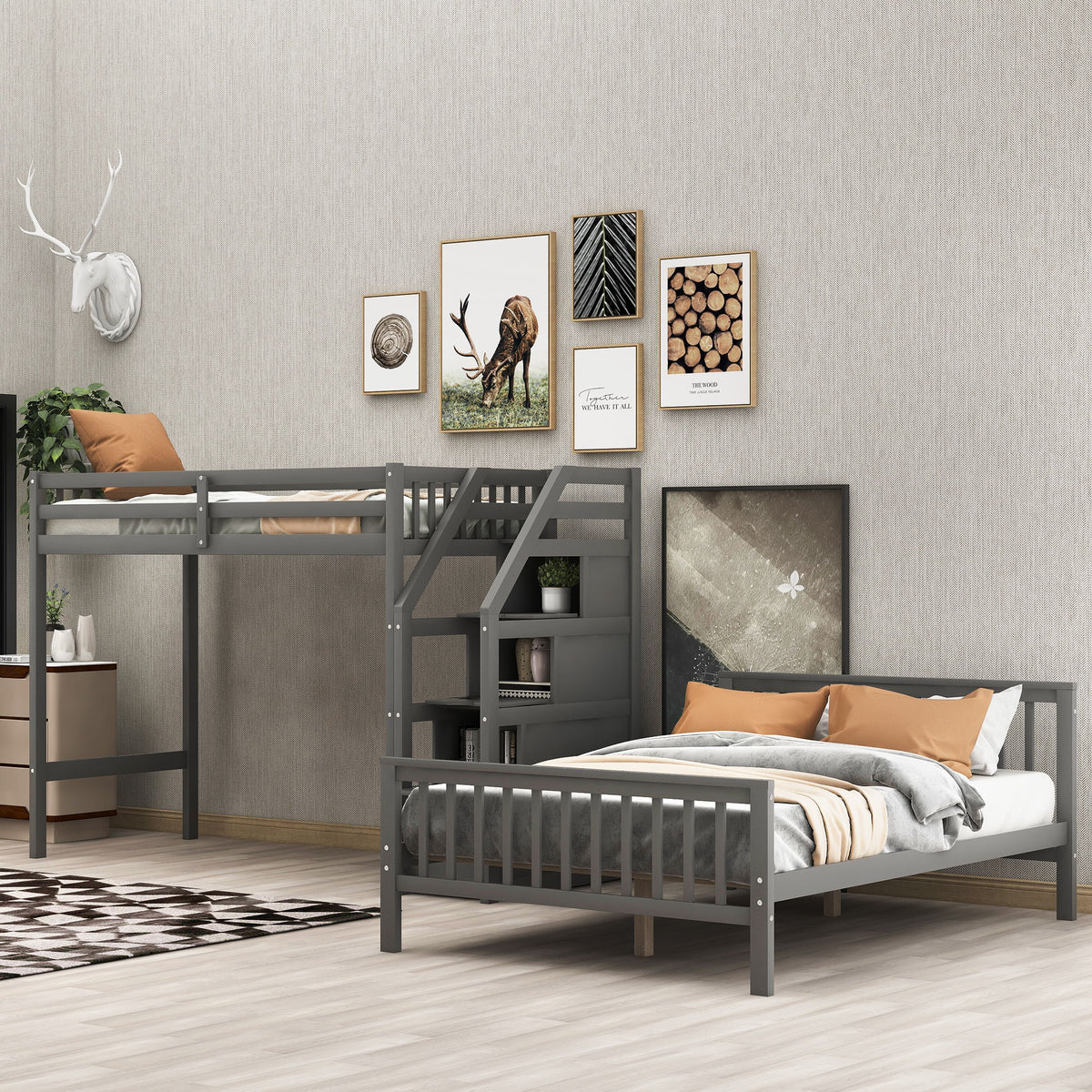 Loft Bed With Staircase And Storage