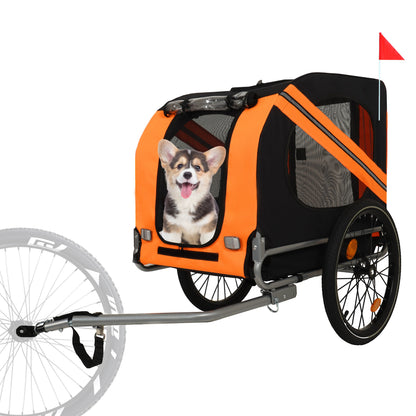 Large Folding Bike Trailer for Dogs – 66Lb Capacity All-Terrain Pet Carrier