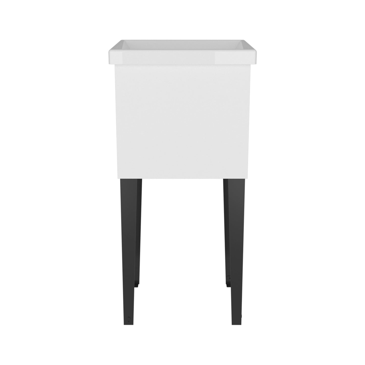 Bari Freestanding Plastic Laundry Utility Sink with Storage Cabinet