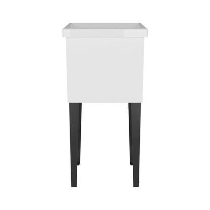 Bari Freestanding Plastic Laundry Utility Sink with Storage Cabinet