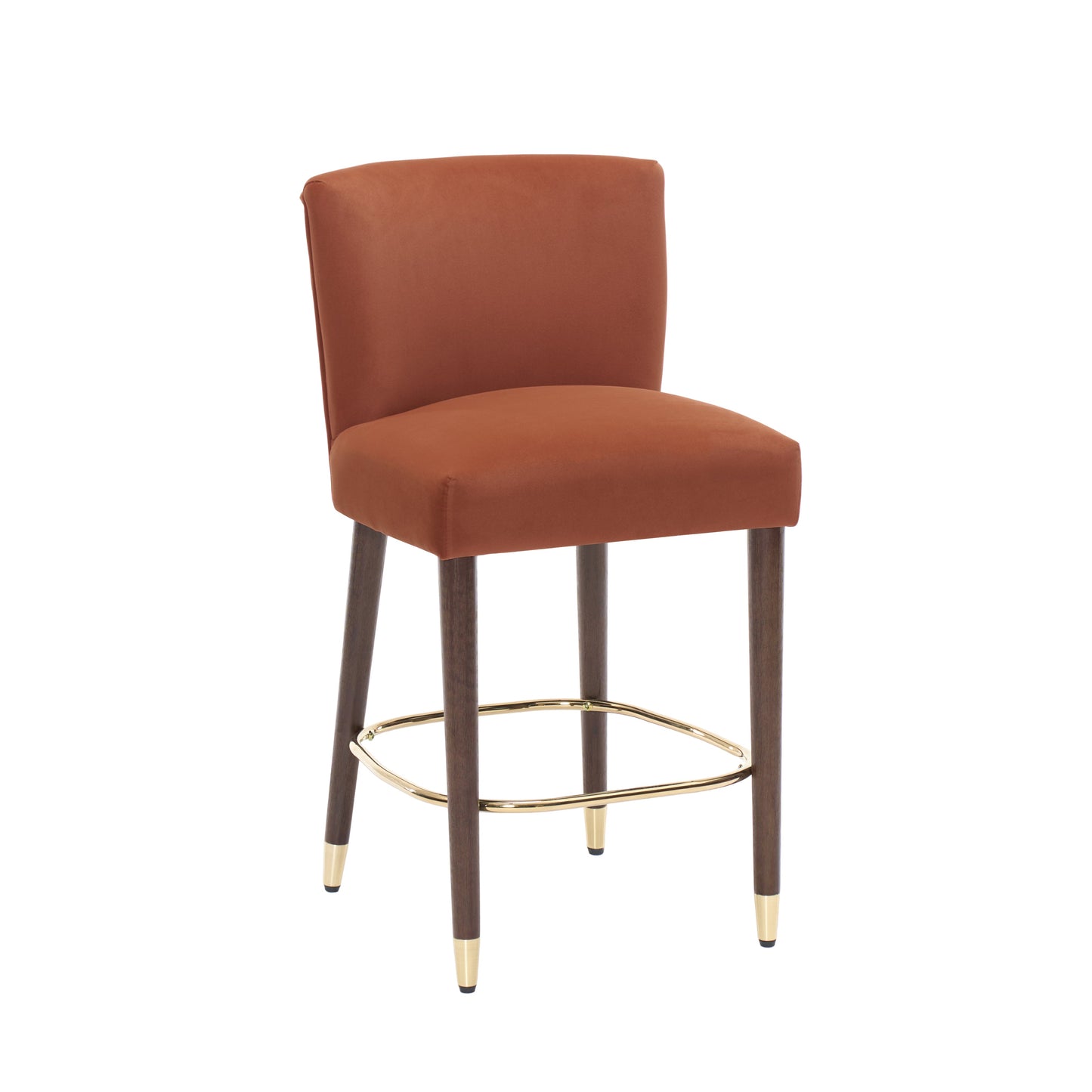 27-Inch Modern Counter Stool with Fabric Seat and Footrest