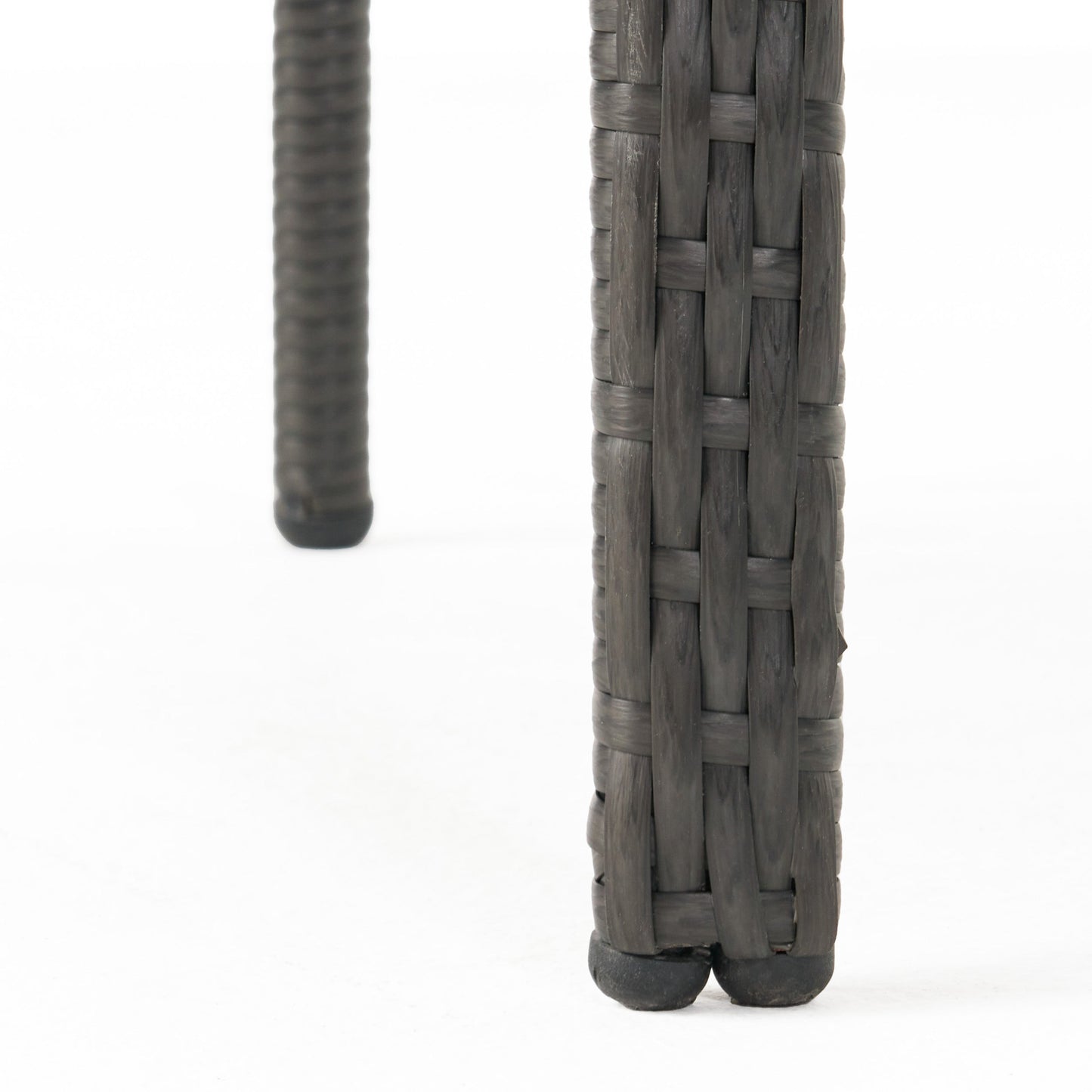 Outdoor PE Rattan Stacking Chair with Iron Frame and Cushions (Set of 4)