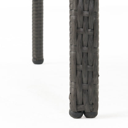 Outdoor PE Rattan Stacking Chair with Iron Frame and Cushions (Set of 4)