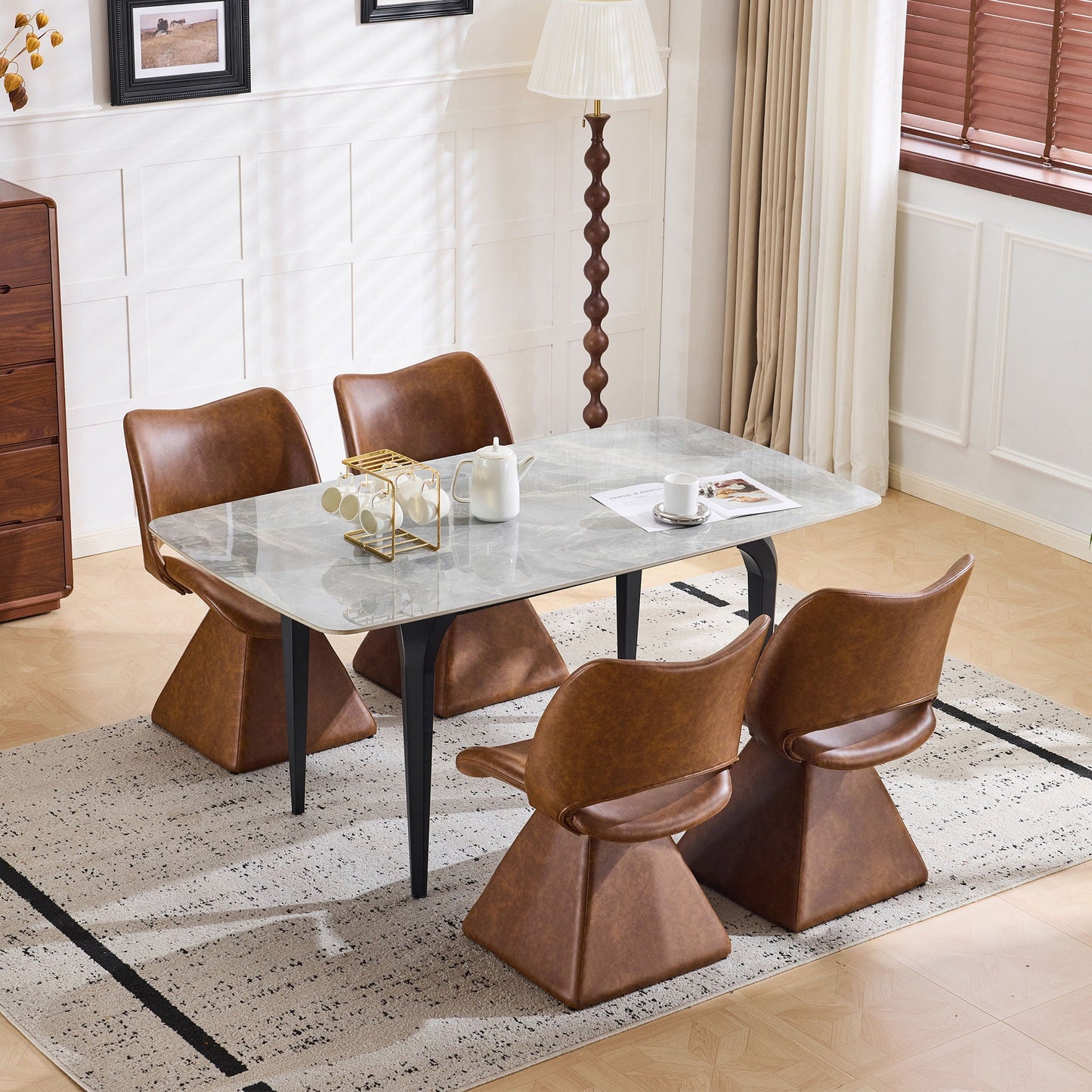 Modern Swivel Dining Chair With High Back