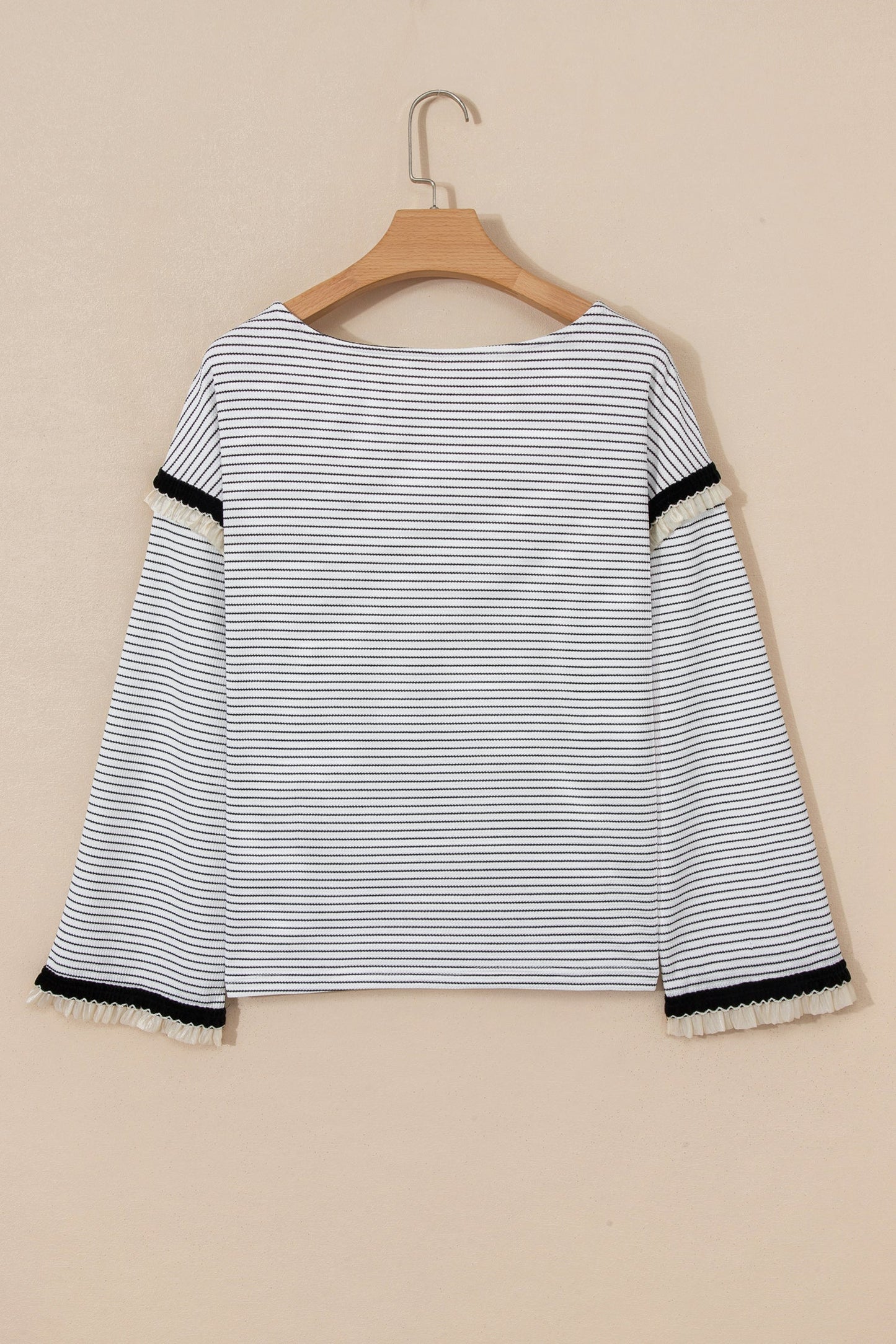 Anya Ruffle Trim Loose Long Sleeve Top