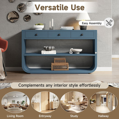 Console Table With 3 Soft Close Drawers & 2 Open Shelves