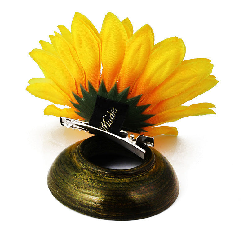 Fashion SUNFLOWER Barrettes Girls Seaside Vacation Photo Hair Accessories