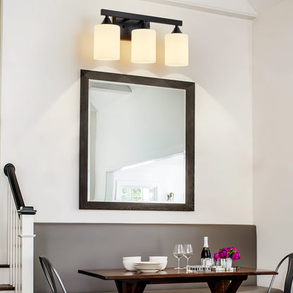3-Light Matte Black Bathroom Vanity Light
