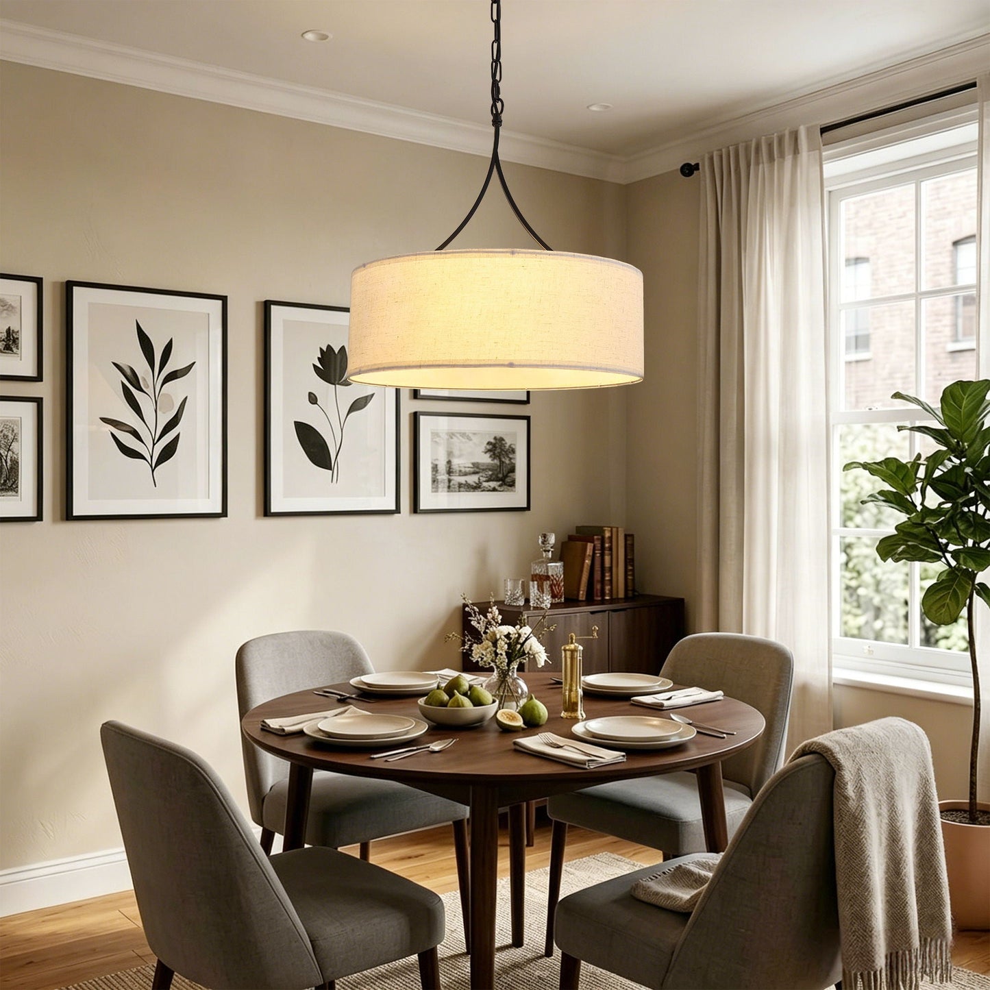 3 Light Drum Pendant Light