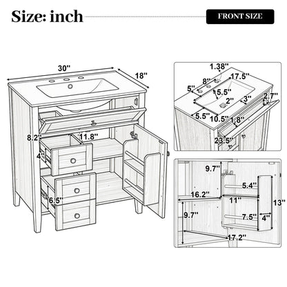 Bathroom Vanity With Sink, Soft Closing Cabinet