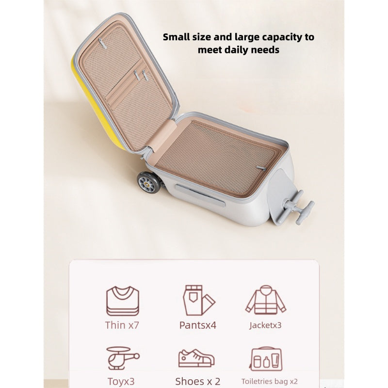 20 Inch Detachable Suitcase, Children's Riding Luggage, TSA Lock, Universal Wheels Multifunctional Lockable Rolling Suitcase, With USB Port, Suitable For Travel