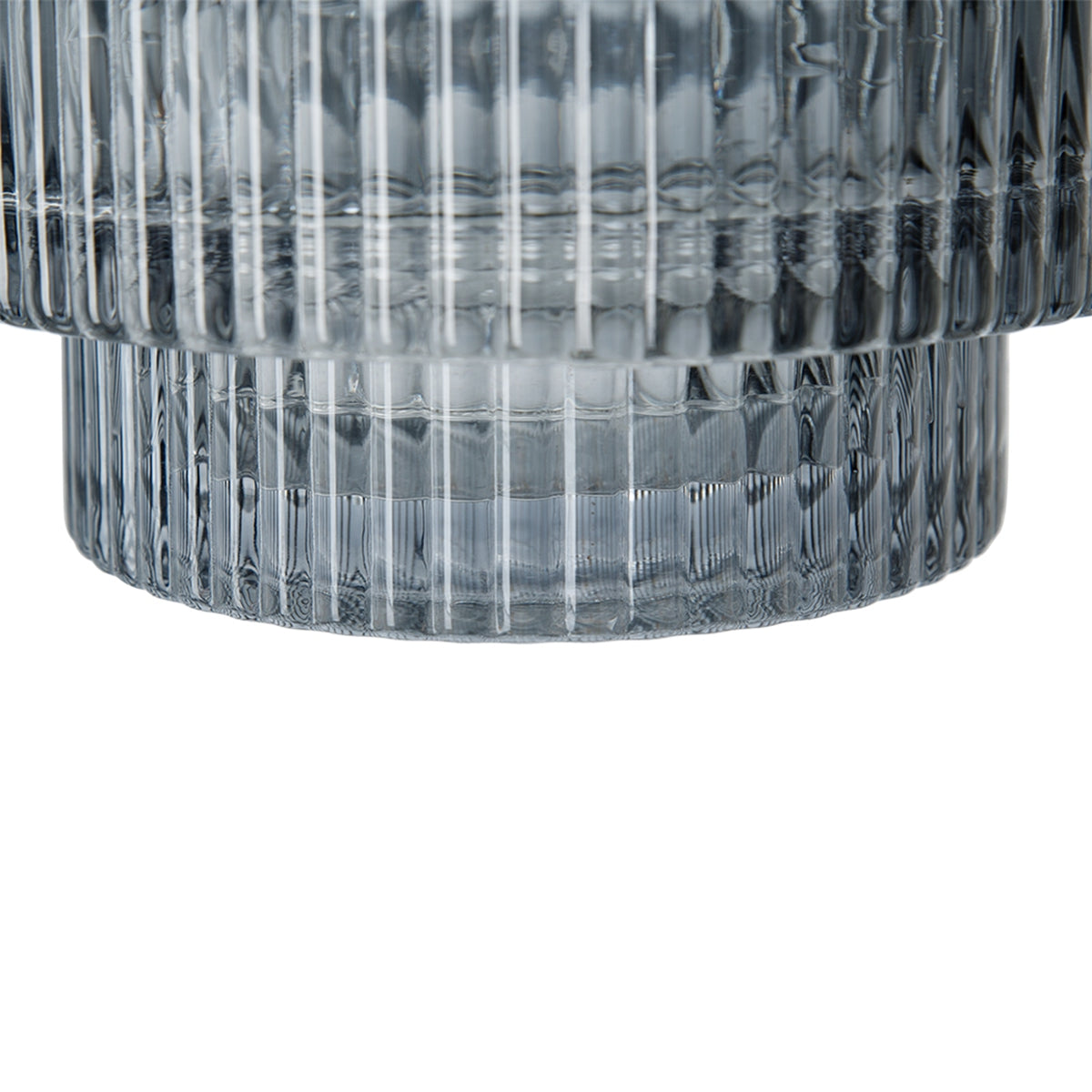 Multi-Tiered Geometric Vase with Smoked Glass Finish