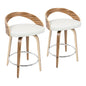 Grotto - Contemporary Fixed Height Counter Stool & Swivel With Round Footrest (Set of 2)