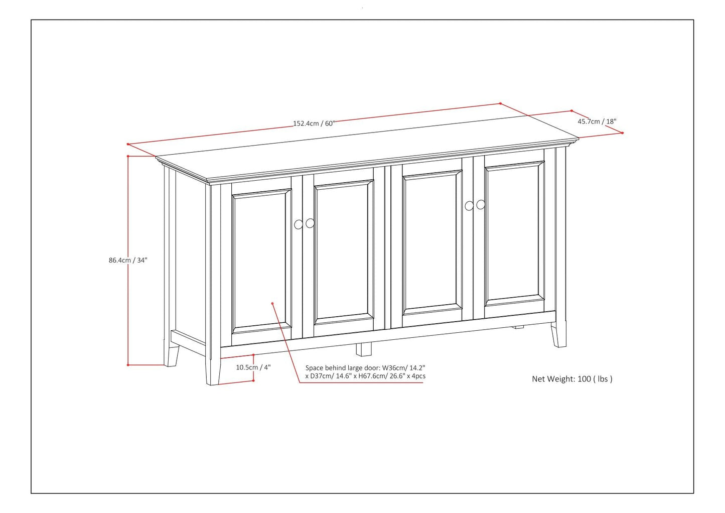 Amherst - 4 Door Storage Cabinet