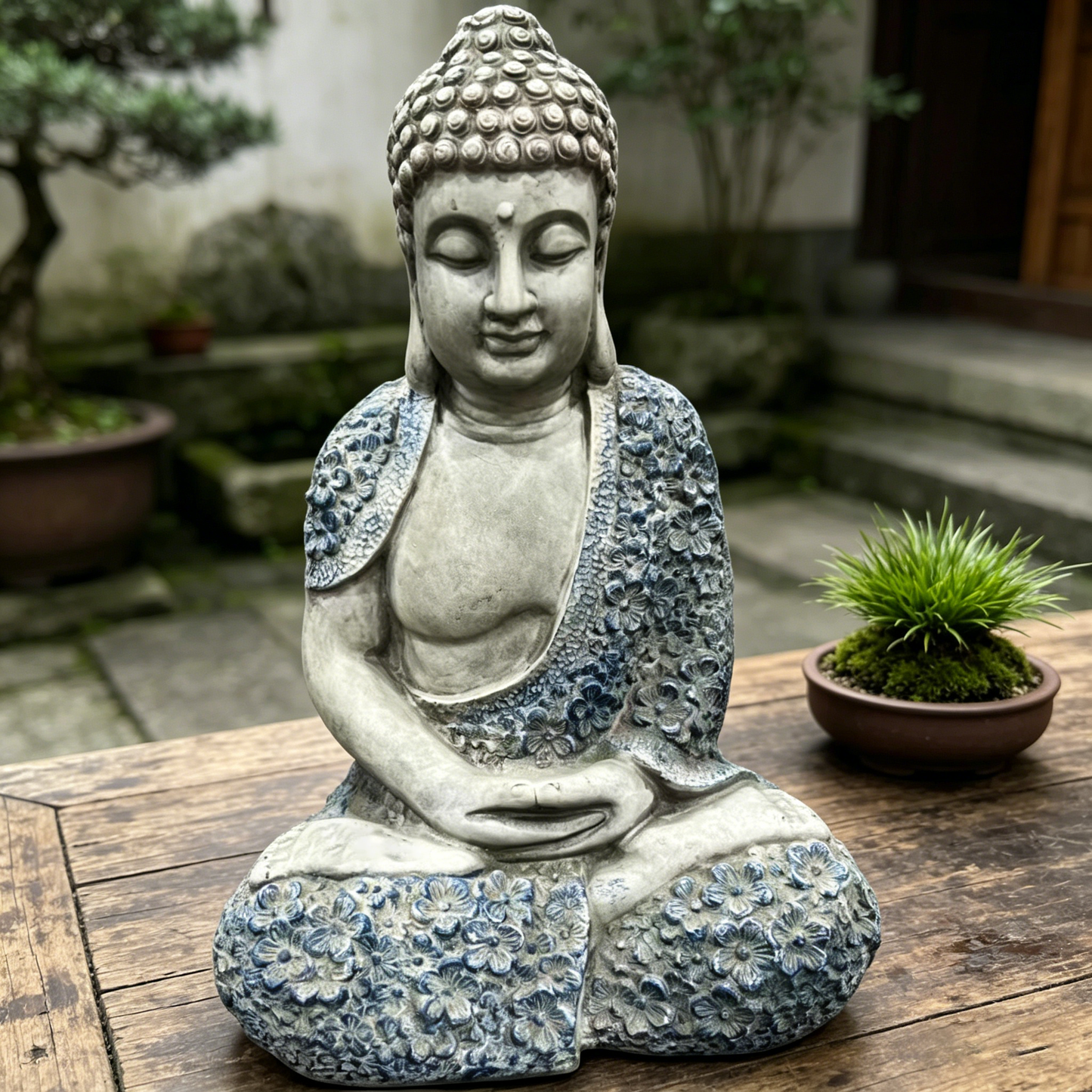16'' Weatherproof Resin Buddha Garden Statue