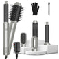 6 In 1 Hot Air Styler Volumizer Straightener Curler Dryer Automatic Wrap Styler Hair Dryer Brush Set with 3 Temp Settings ALCI Plug Glove Cable Zip Ti