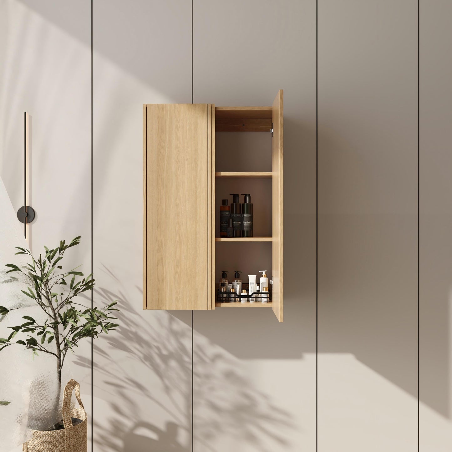 24 Inch Wall Mounted Side Cabinet Combination