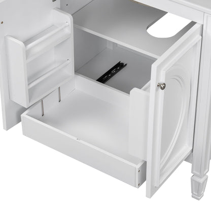 Double Sink Bathroom Vanity Set with Wall Mount Mirror Cabinet