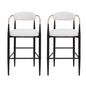 Upholstered Bar Stools With Backs for Kitchen Island (Set of 2) - Beige