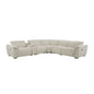 Dayana - Boucle Power Recliner Sectional Sofa For 5 People With Cupholder Console Adjustable Headrest - Beige