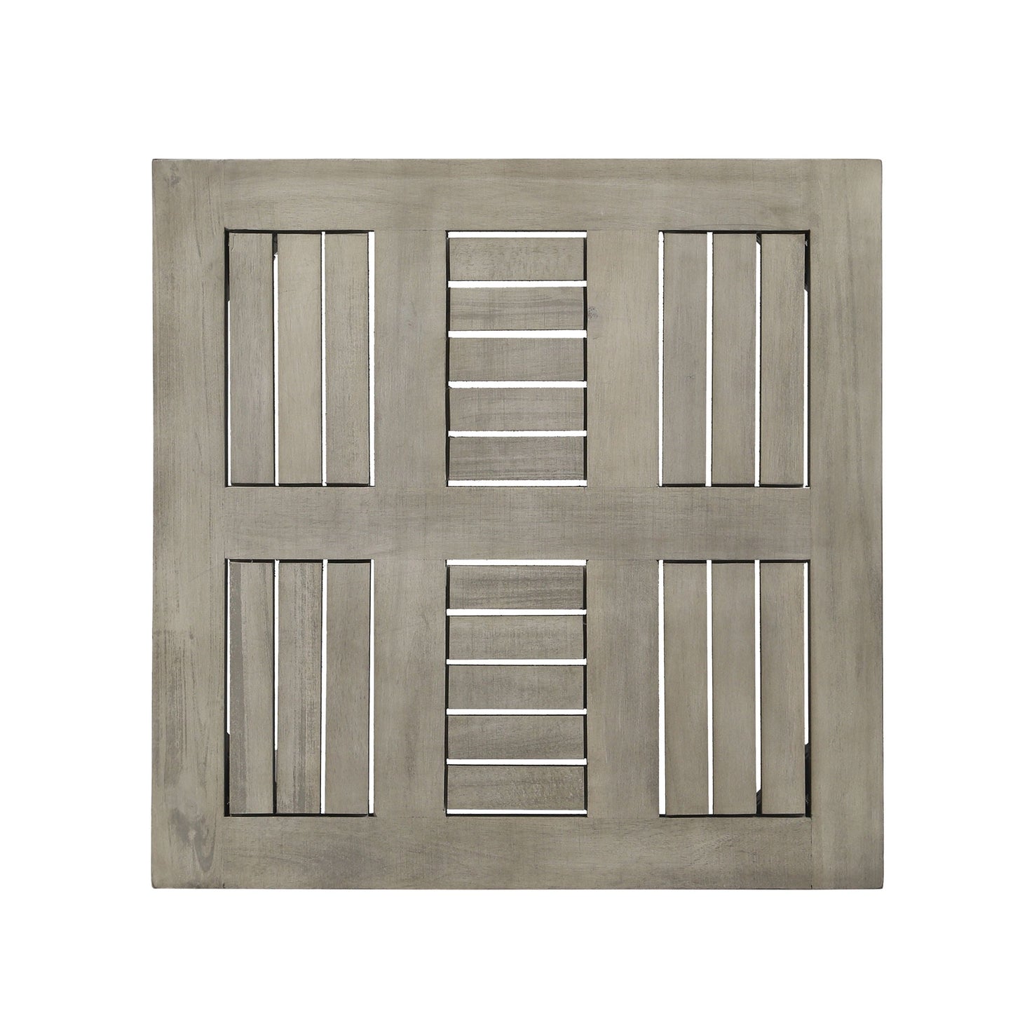 Dexterity Outdoor Square Side Table with Wood Frame - Gray