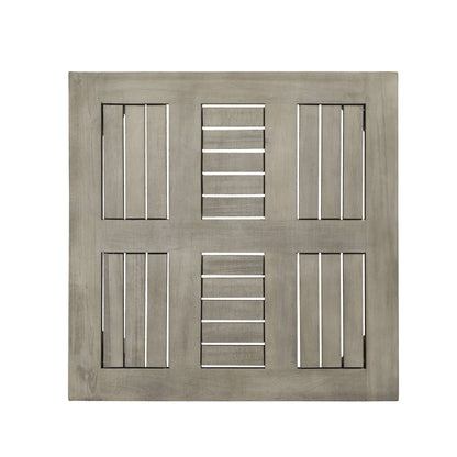Dexterity Outdoor Square Side Table with Wood Frame - Gray