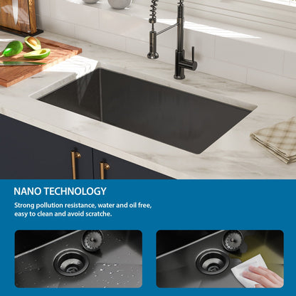Undermount Kitchen Sink 16 Gauge Single Bowl Stainless Steel