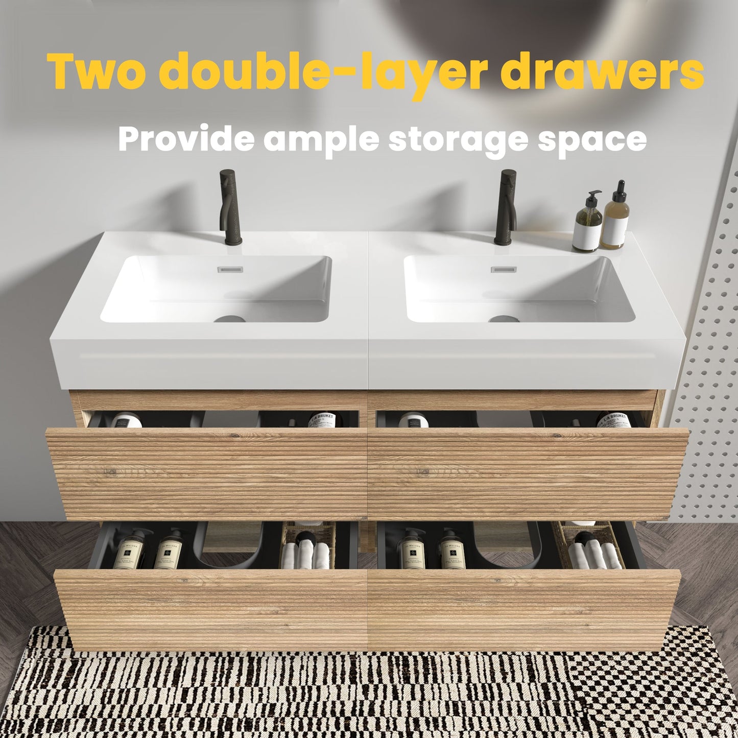 Grace 48" Bathroom Vanity with Double Drawers