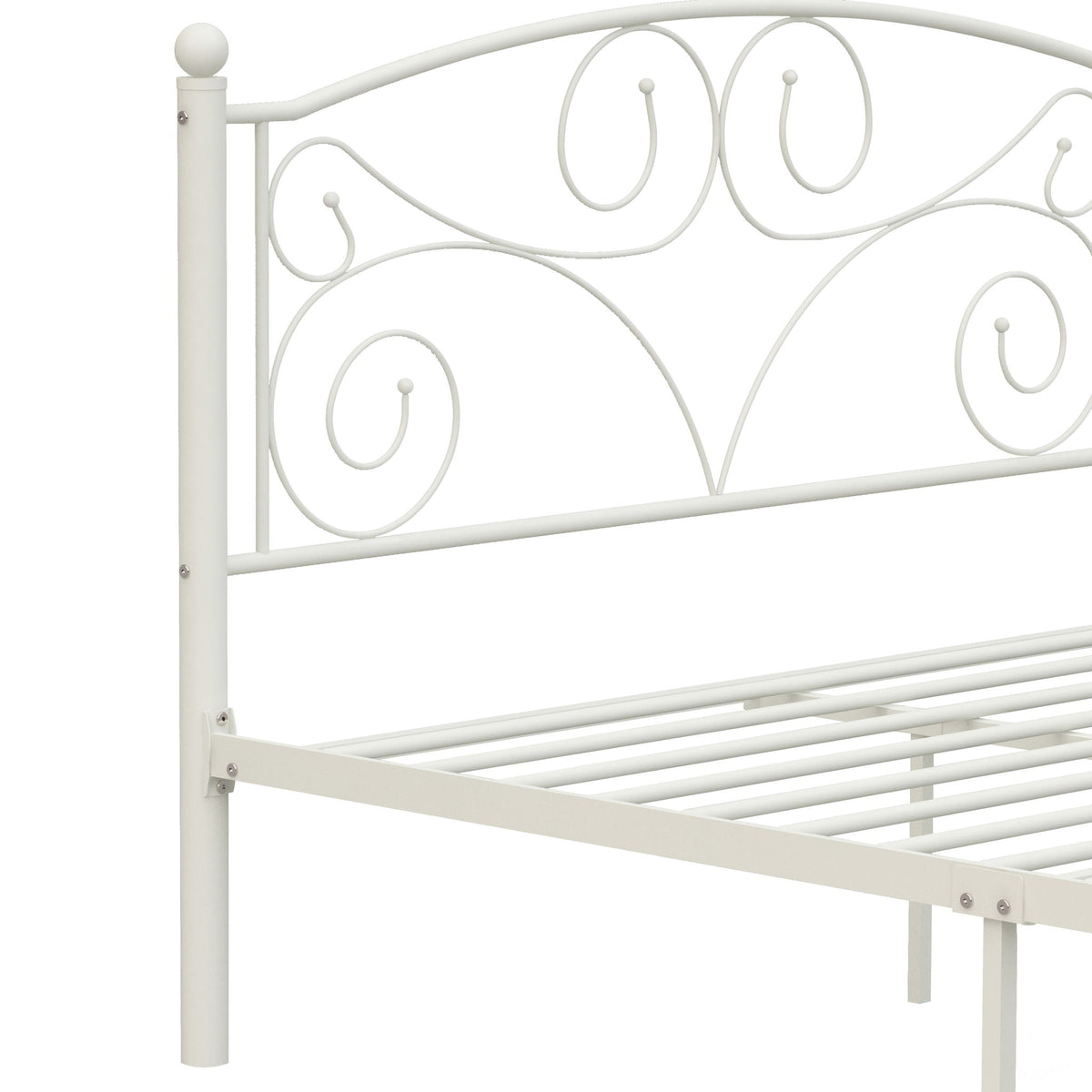 Unique Flower Sturdy System Metal Bed Frame With Headboard And Footboard