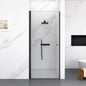32"W x 72"H Frameless Circular Pivot Shower Door in Matte Black