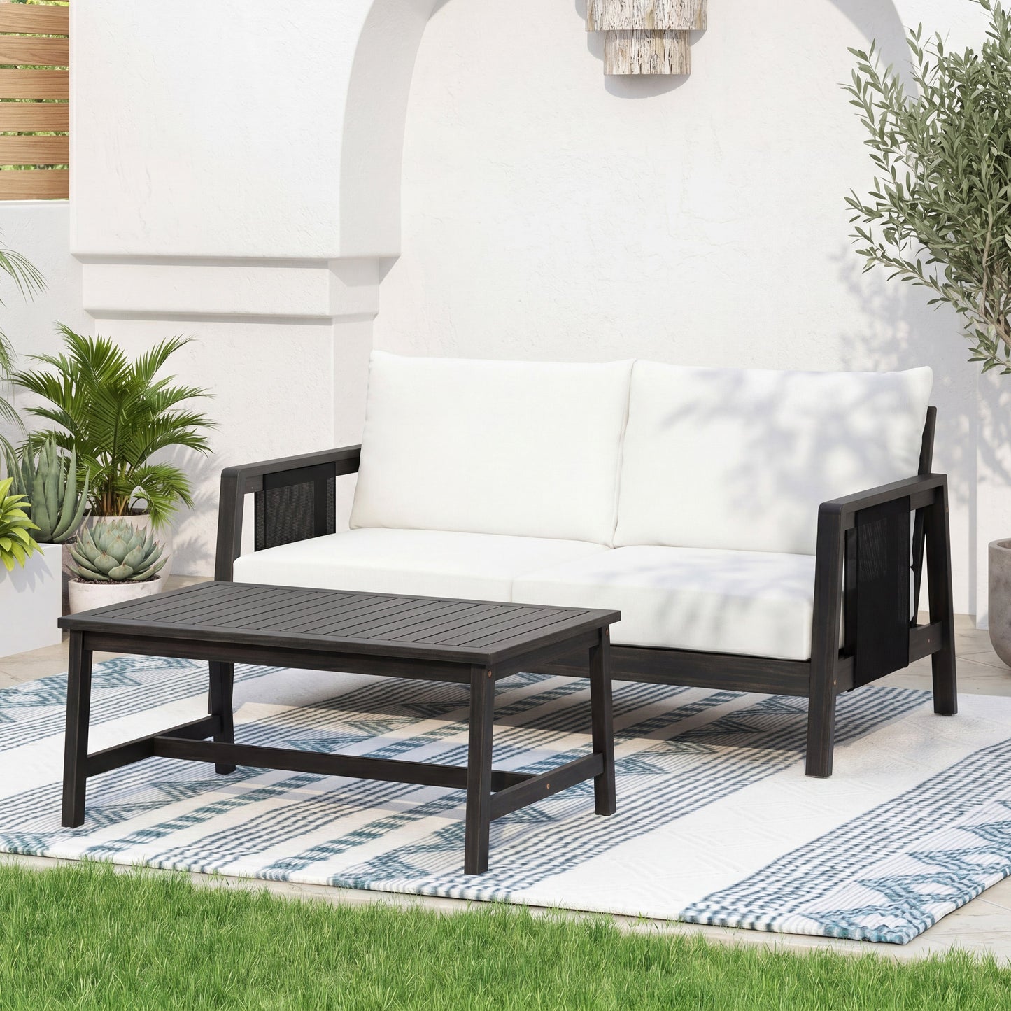 2 Piece Outdoor Loveseat and Coffee Table Set