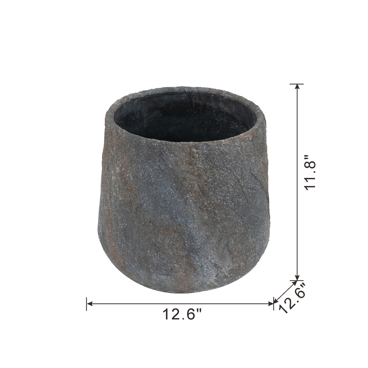 12.6x12.6x11.8" Cement Planter Small, Indoor Outdoor Garden Functional Decor