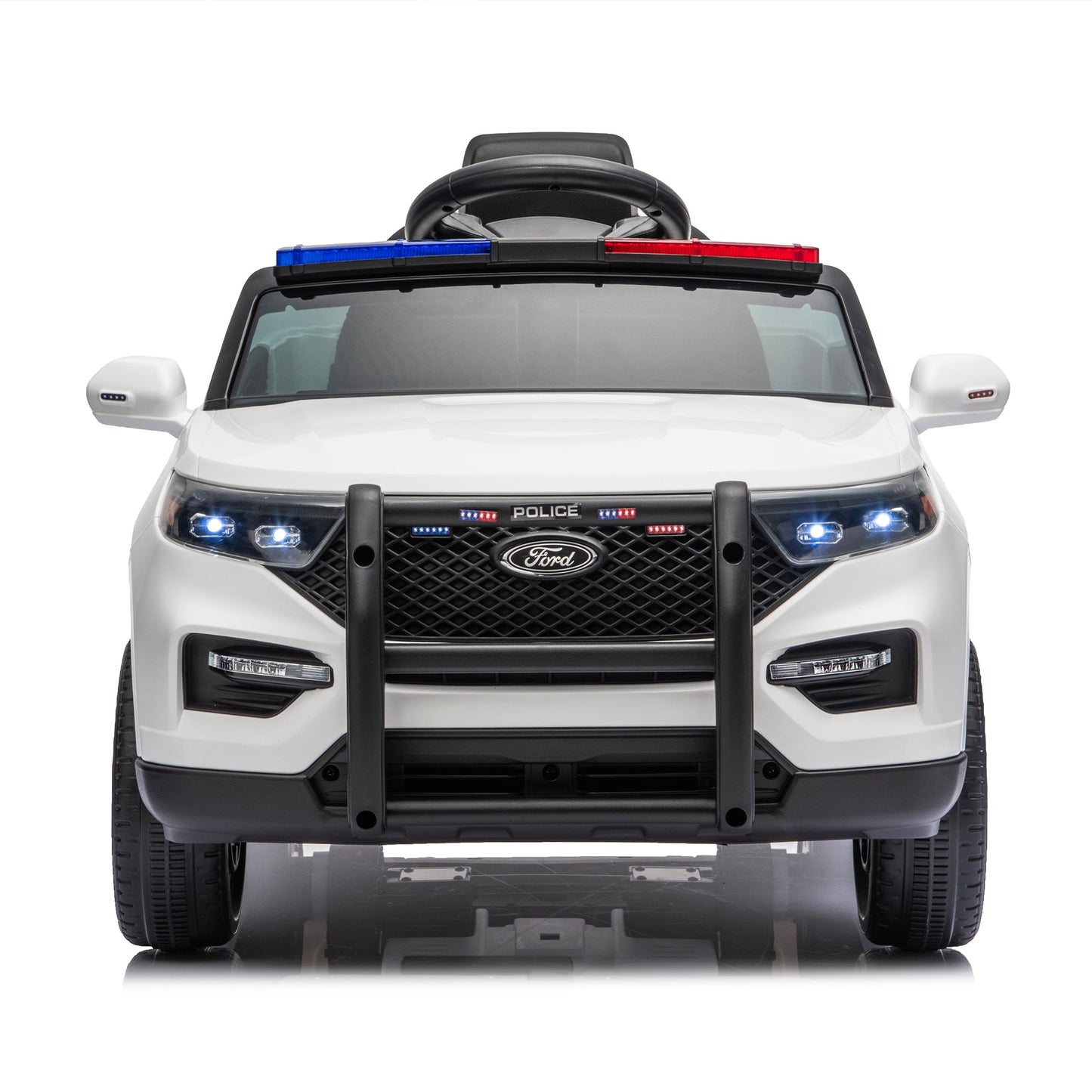 Licensed Ford Police 12V Ride-On Truck with Parental Remote Control