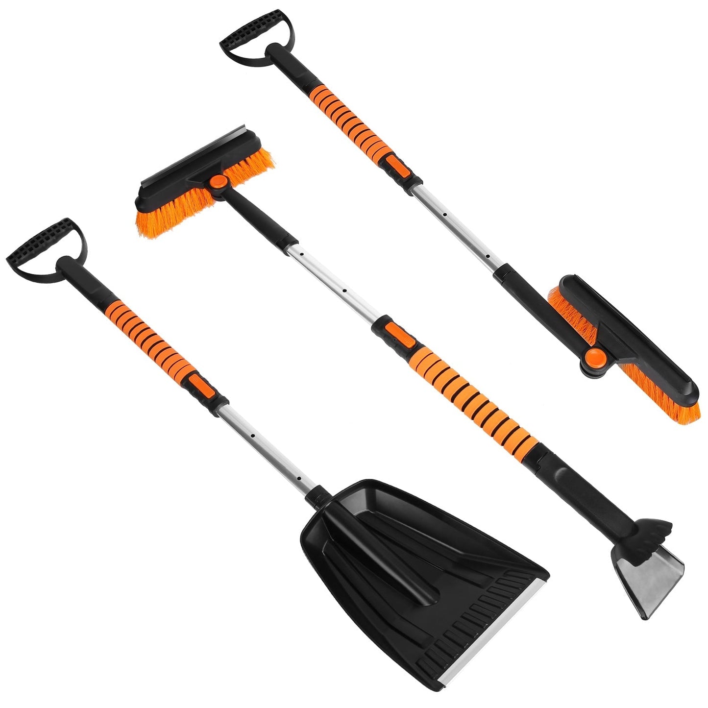 5 in 1 Detachable Snow Remover Kits Extendable Ice Scraper Snow Shovel 180¡ Adjustable Snow Brush Head for Car Windshield Roof