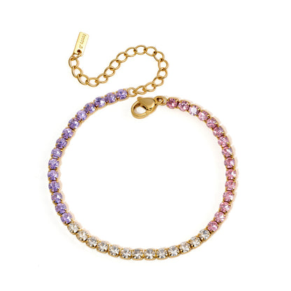 Color Zircon Chain Bracelet Collection
