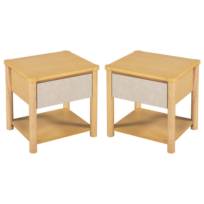 Wood Nightstand Set of 2