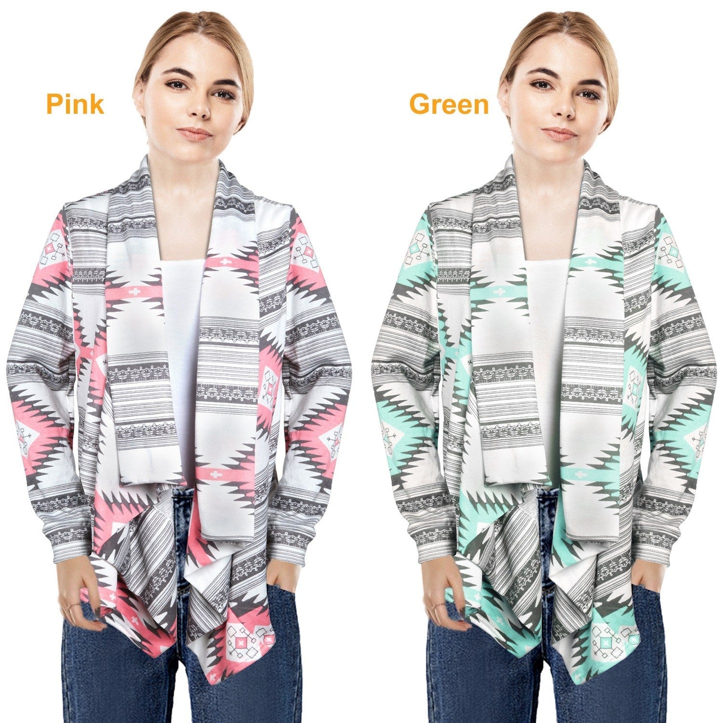 Women Open Front Cardigan Long Sleeve Shawl Neck Breathable Cardigan Well Collection w/ T-Shirt Tank Jeans Leggings