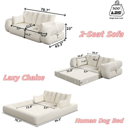 Human Dog Bed Multi Functional Foldable Sofa Bed 3 In 1