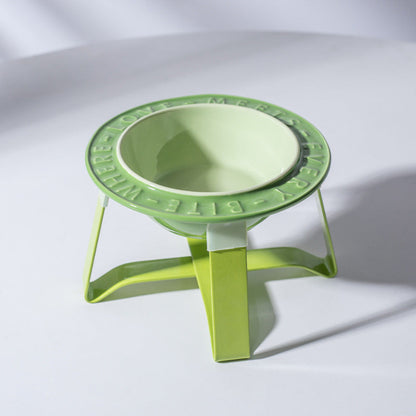 UFO Ceramic Cat Bowl Dog Bowl Rack Neck Protection Anti-tumble