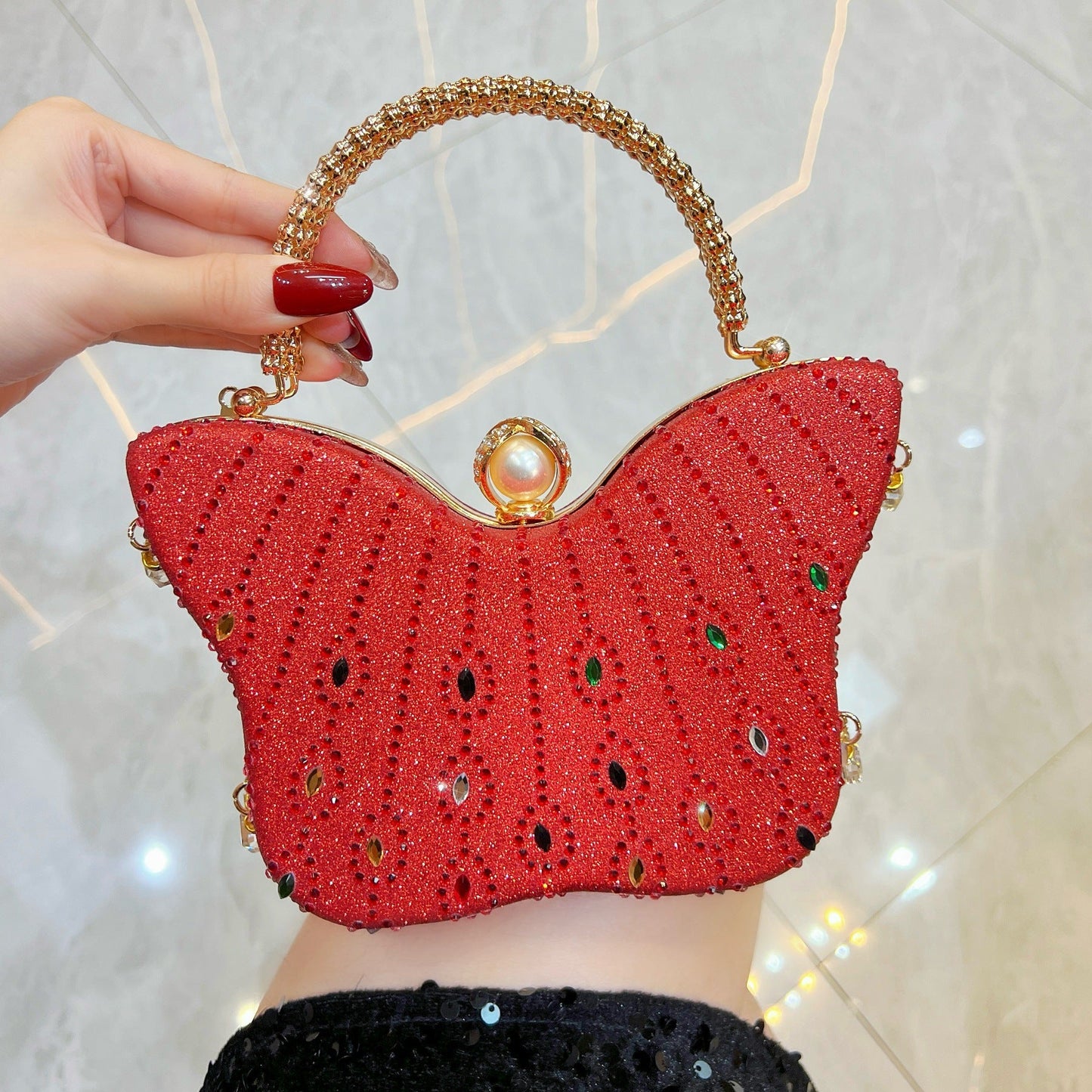 Exquisite Butterfly-shaped Handbag Crossbody And Shoulder Bag