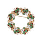 Diamond-encrusted Christmas Wreath Brooch For Clothing