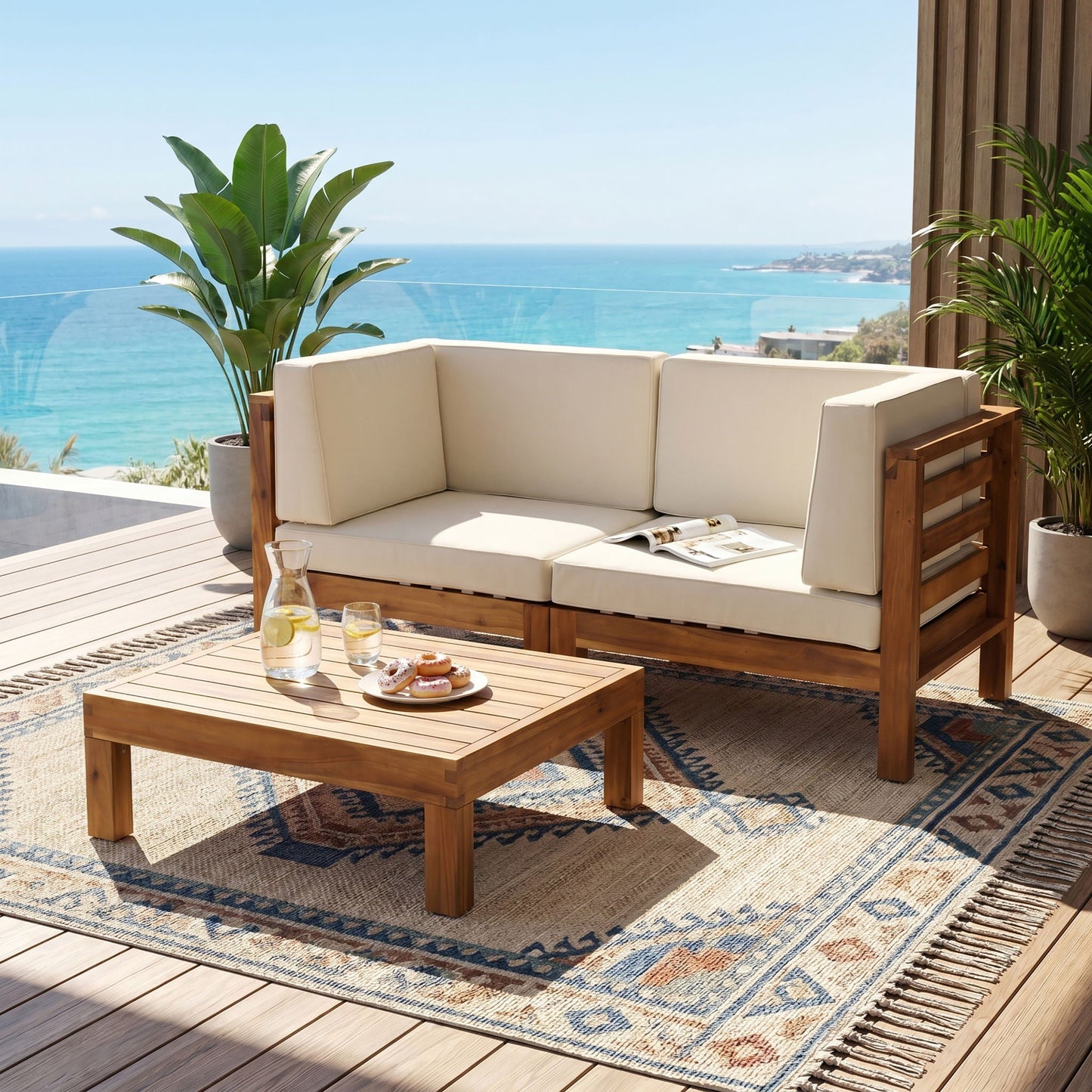 Oana - 3 Piece Loveseat Set With Coffee Table